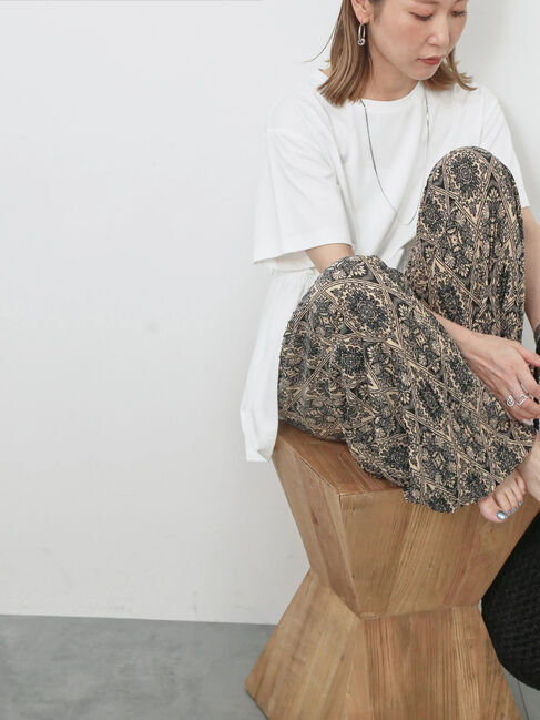 Samansa Mos2 blue「フリルチュニック」|Tシャツ・カットソー|