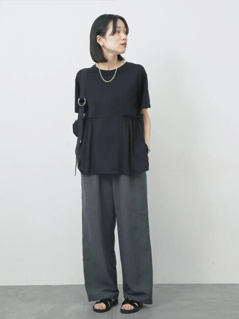 Samansa Mos2 blue「フリルチュニック」|Tシャツ・カットソー|