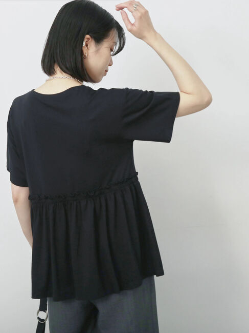 Samansa Mos2 blue「フリルチュニック」|Tシャツ・カットソー|