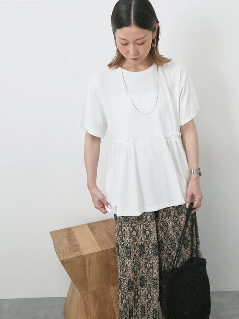 Samansa Mos2 blue「フリルチュニック」|Tシャツ・カットソー|