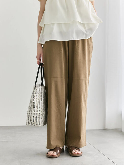 Samansa Mos2 blue「【接触冷感】ワイドイージーパンツ」|その他|