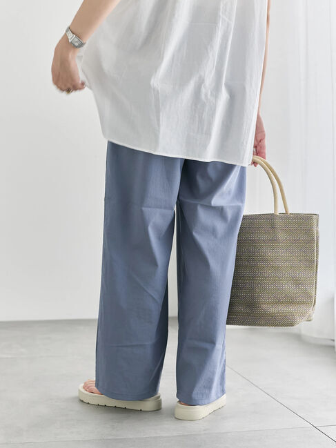Samansa Mos2 blue「【接触冷感】ワイドイージーパンツ」|その他|