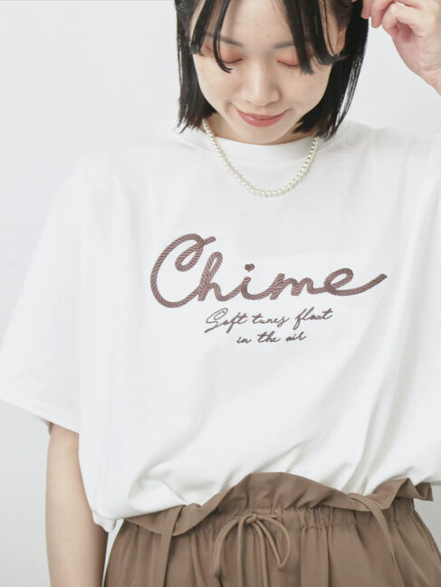 Samansa Mos2 blue「【接触冷感】ドルマンギャザー刺繍Tシャツ」|Tシャツ・カットソー|