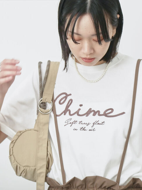 Samansa Mos2 blue「【接触冷感】ドルマンギャザー刺繍Tシャツ」|Tシャツ・カットソー|