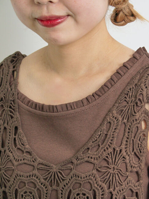 SM2「テレコ襟フリルタンクトップ」|Tシャツ・カットソー|