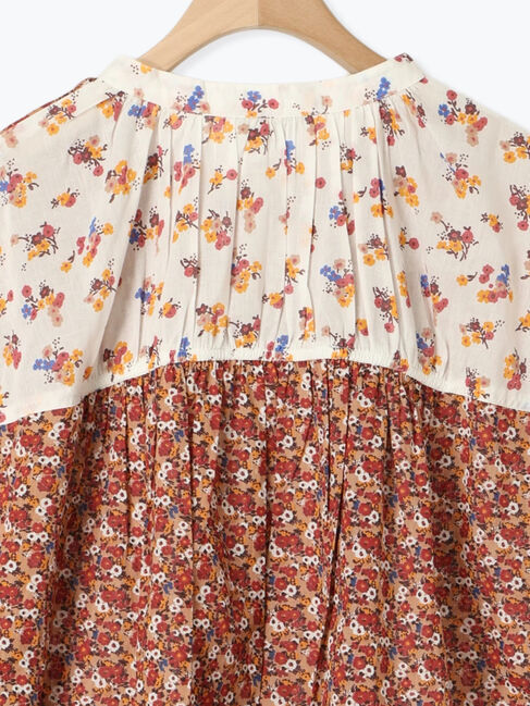 Samansa Mos2「インド柄アソート袖フリルブラウス」|シャツ・ブラウス|