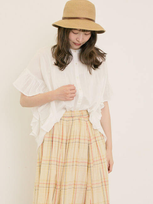 Samansa Mos2「インド柄アソート袖フリルブラウス」|シャツ・ブラウス|