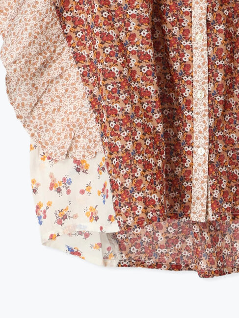 Samansa Mos2「インド柄アソート袖フリルブラウス」|シャツ・ブラウス|