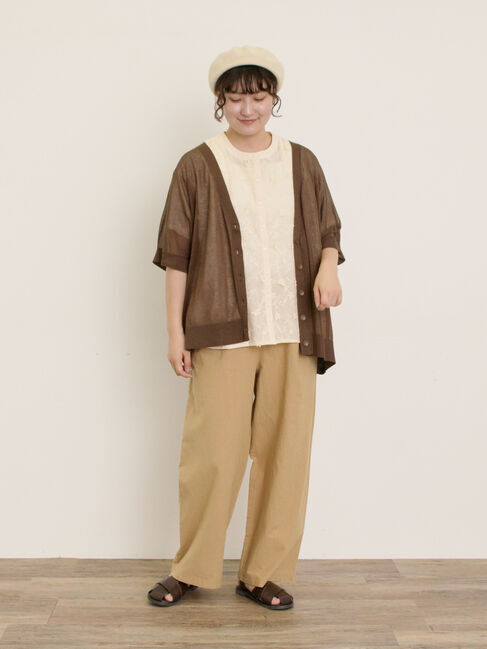 Samansa Mos2「【マシンウォッシャブル】ドルマンスリーブVネックカーディガン」|カーディガン|