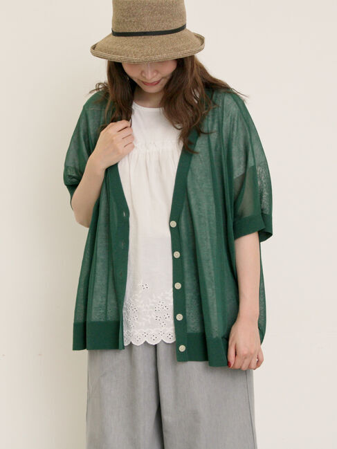 Samansa Mos2「【マシンウォッシャブル】ドルマンスリーブVネックカーディガン」|カーディガン|