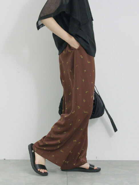 Samansa Mos2 blue「花柄イージーパンツ」|その他|