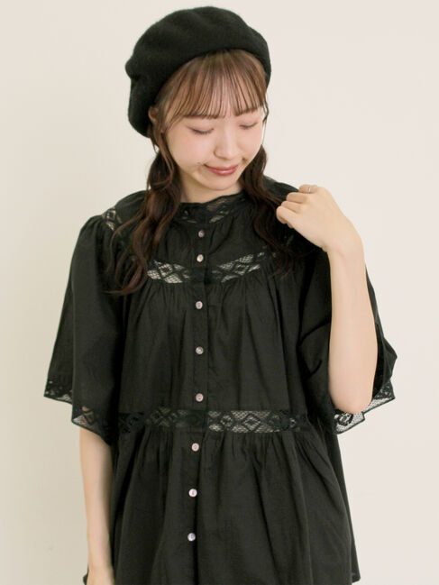 Samansa Mos2「レースティアードチュニックブラウス」|シャツ・ブラウス|