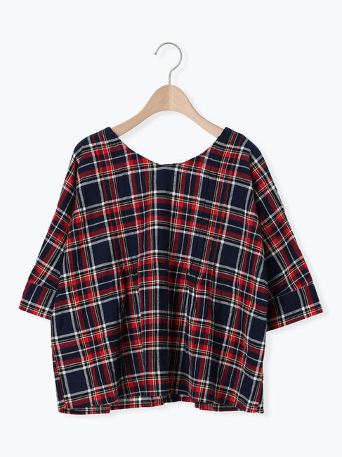 Samansa Mos2「◎チェック柄前後2WAYブラウス」|シャツ・ブラウス|