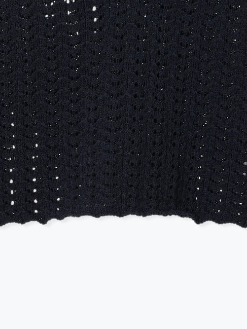 Samansa Mos2 blue「テープヤーン透かしニットベスト」|ニット・セーター|