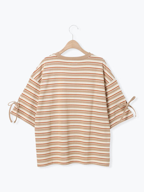 SM2「マルチボーダー袖スリットリボンTシャツ」|Tシャツ・カットソー|