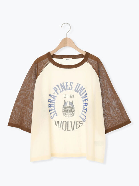 SM2「ラグランスリーブプリントシアーニット」|ニット・セーター|ブラウン