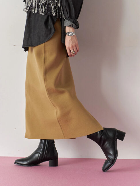 Samansa Mos2 blue「ニットストレートスカート」|スカート|マスタード