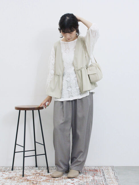 Samansa Mos2 blue「タックイージーパンツ」|その他|