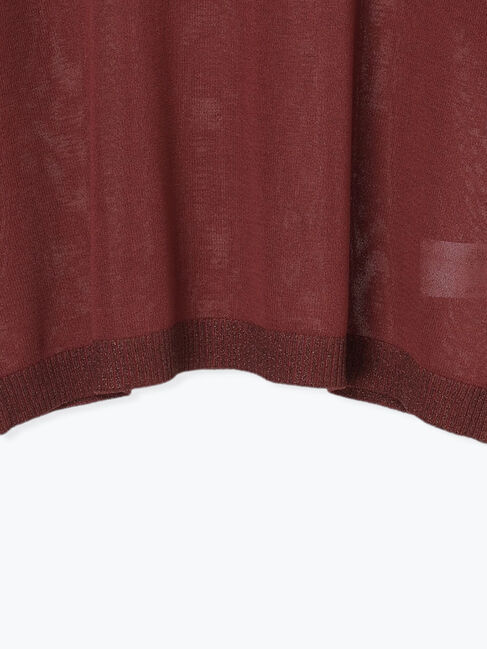 Samansa Mos2 blue「7分袖ラメニットプルオーバー」|ニット・セーター|