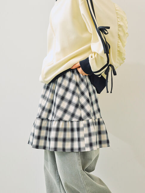 SM2「チェック柄フリルティアードミニスカート」|スカート|