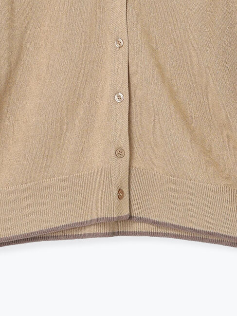 Samansa Mos2 blue「配色Vネックカーディガン」|カーディガン|