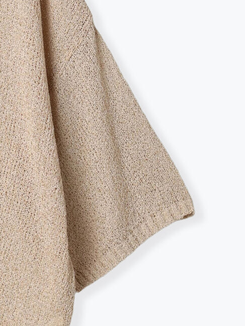 Samansa Mos2 blue「◎7分袖シアーニット」|ニット・セーター|