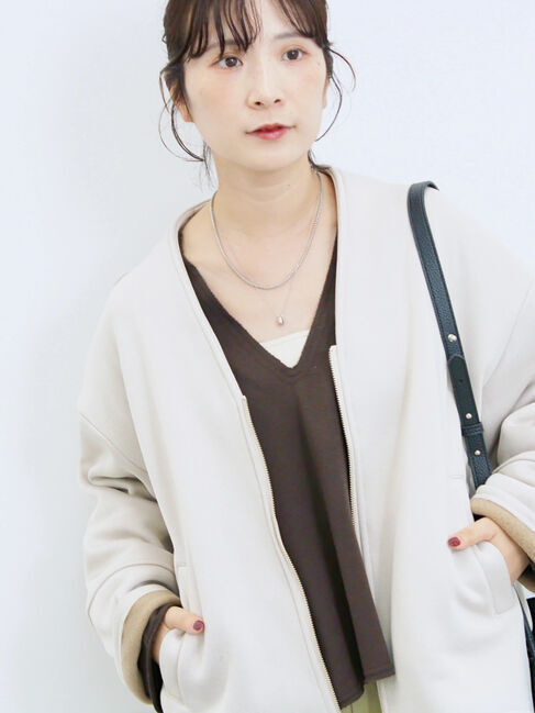 Samansa Mos2 blue「【マシンウォッシャブル】マルチスタイルボンディングブルゾン」|ブルゾン・スタジャン|