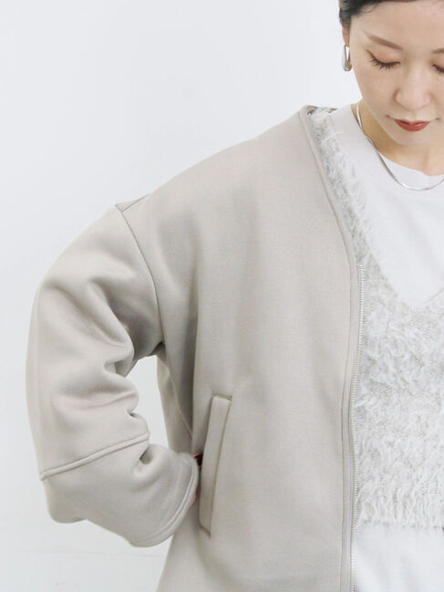 Samansa Mos2 blue「【マシンウォッシャブル】マルチスタイルボンディングブルゾン」|ブルゾン・スタジャン|