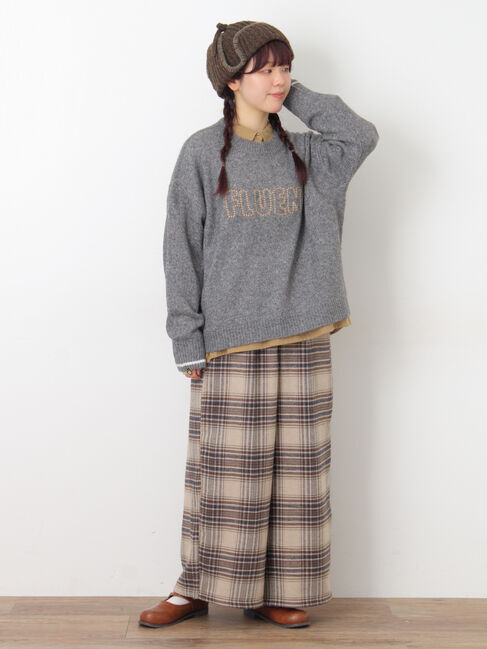 Samansa Mos2「ロゴ刺繍プルオーバーニット」|ニット・セーター|