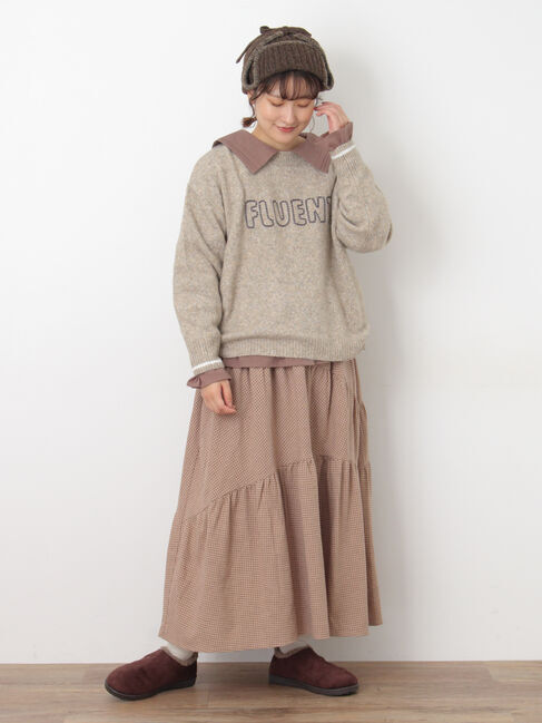 Samansa Mos2「ロゴ刺繍プルオーバーニット」|ニット・セーター|