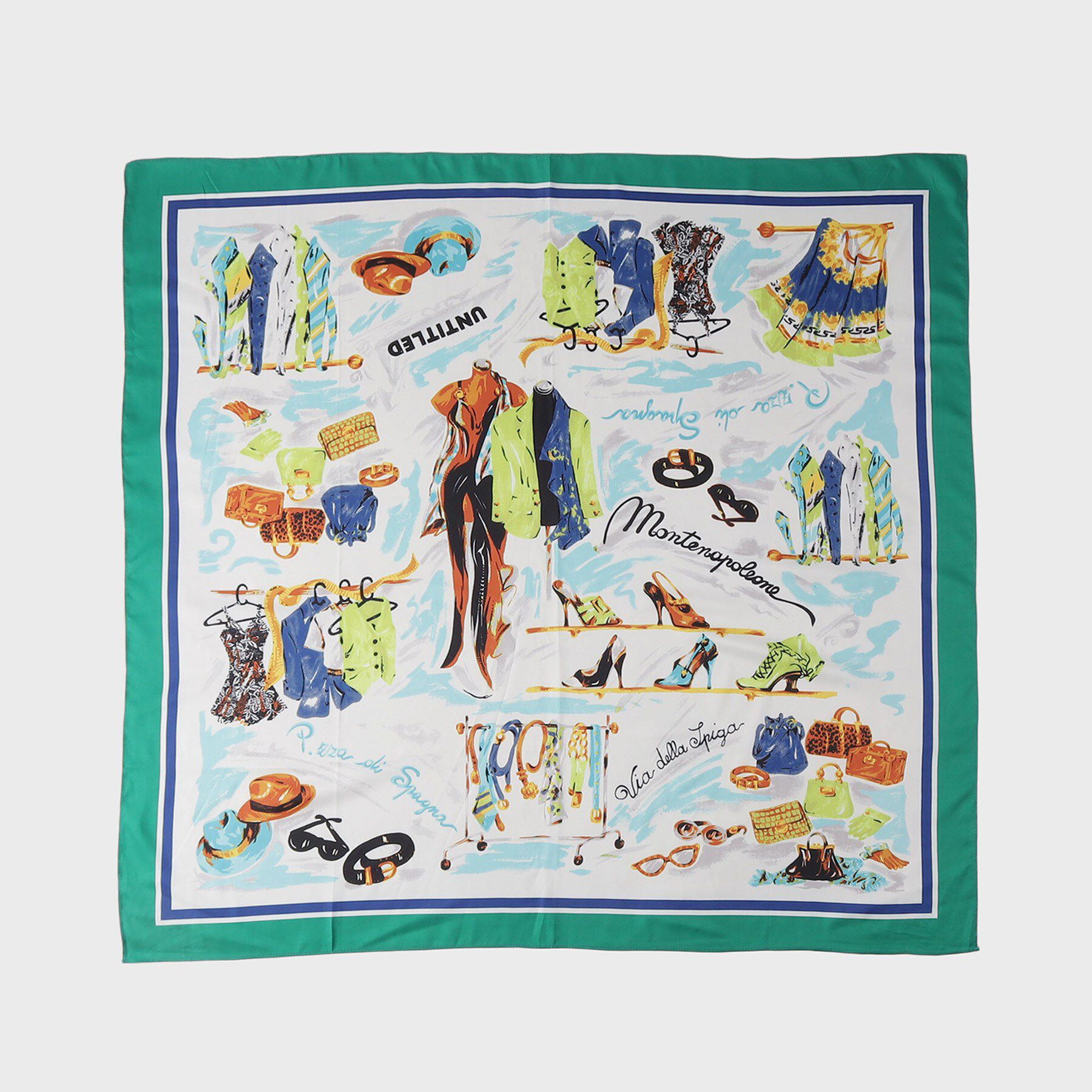 UNTITLED「【古畑星夏さん着用】トルソープリントスカーフ」|ストール|グリーン(522)