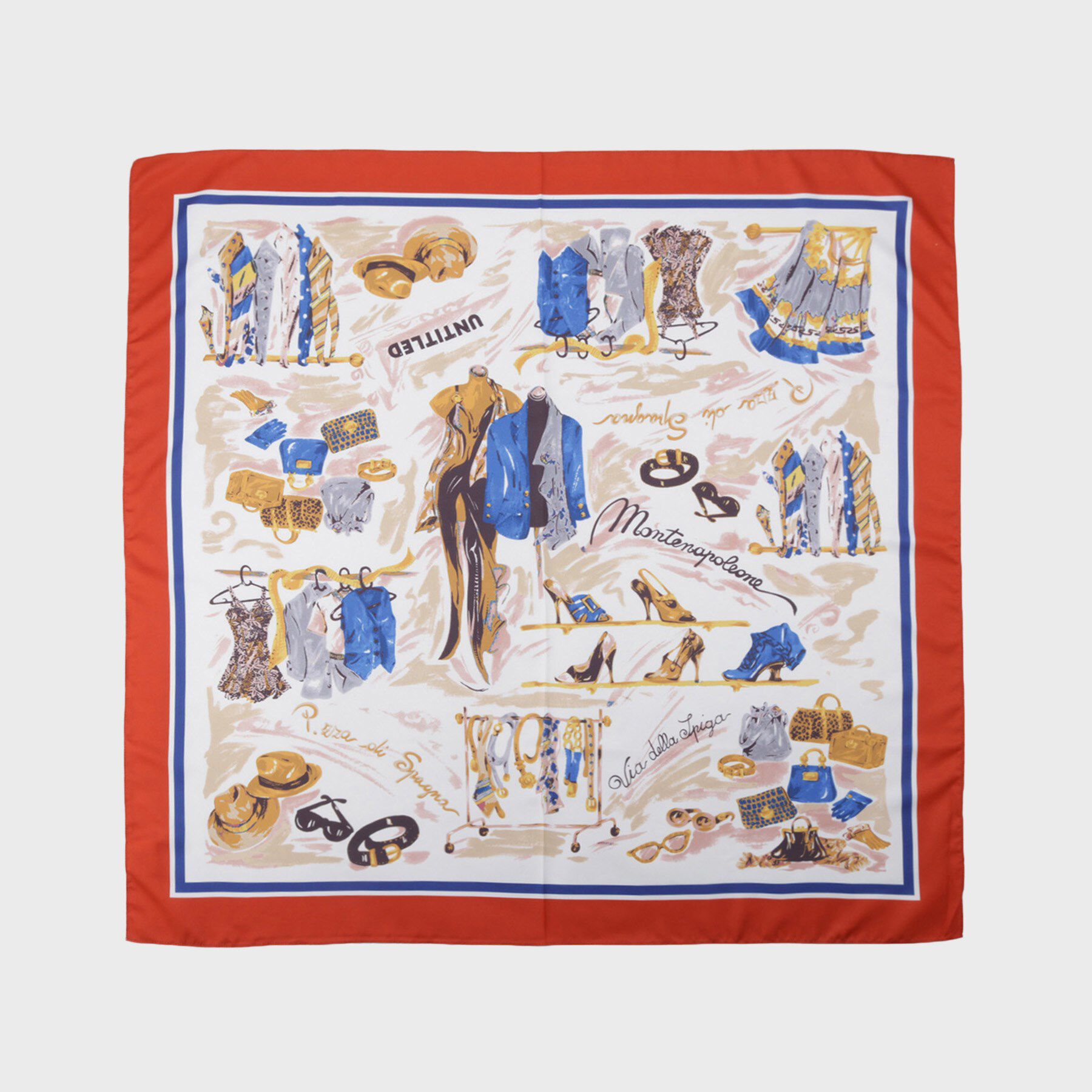 UNTITLED「【古畑星夏さん着用】トルソープリントスカーフ」|ストール|レッド(562)