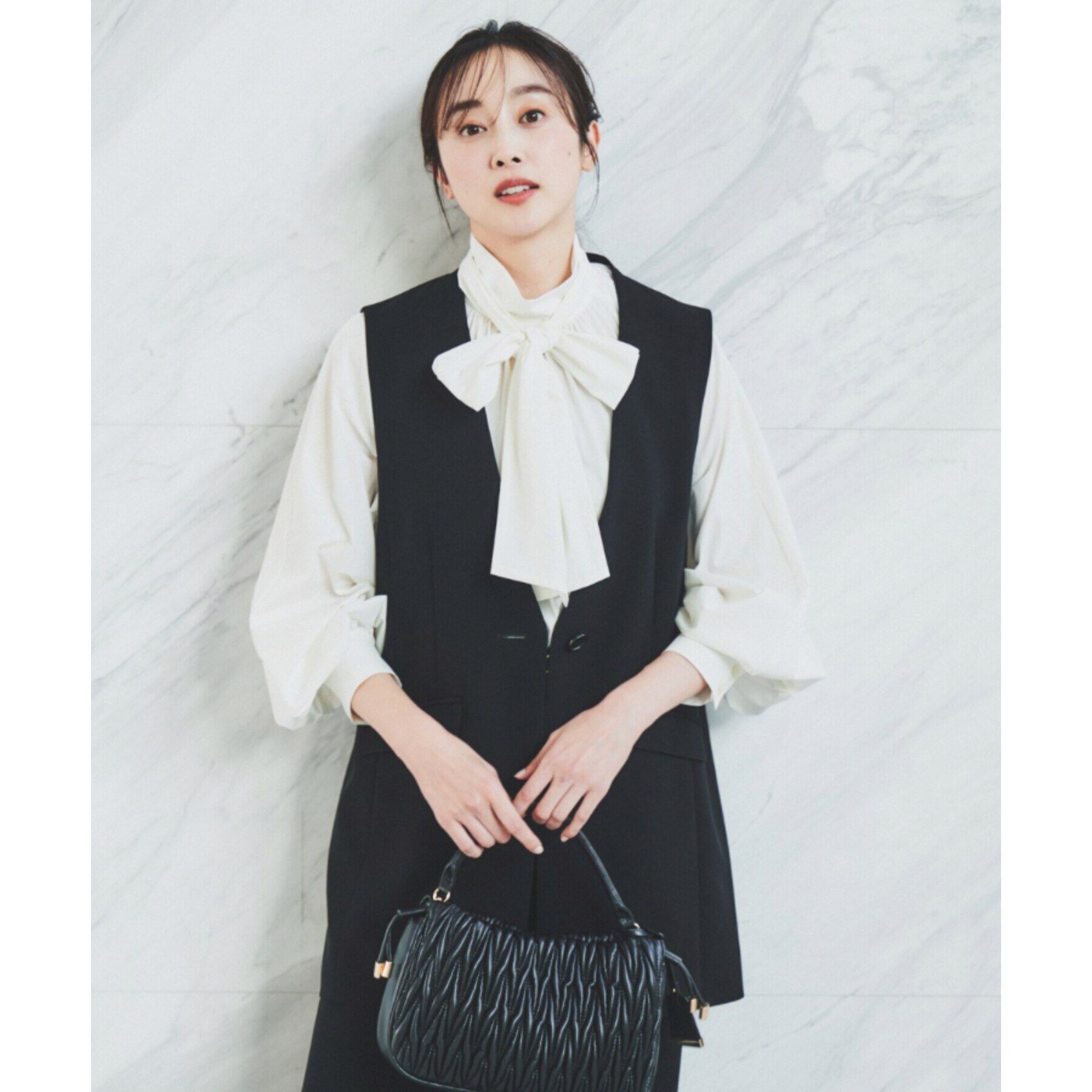 UNTITLED「【セットアップ可能】カラーレスジレ」|ベスト・ジレ|ブラック(019)