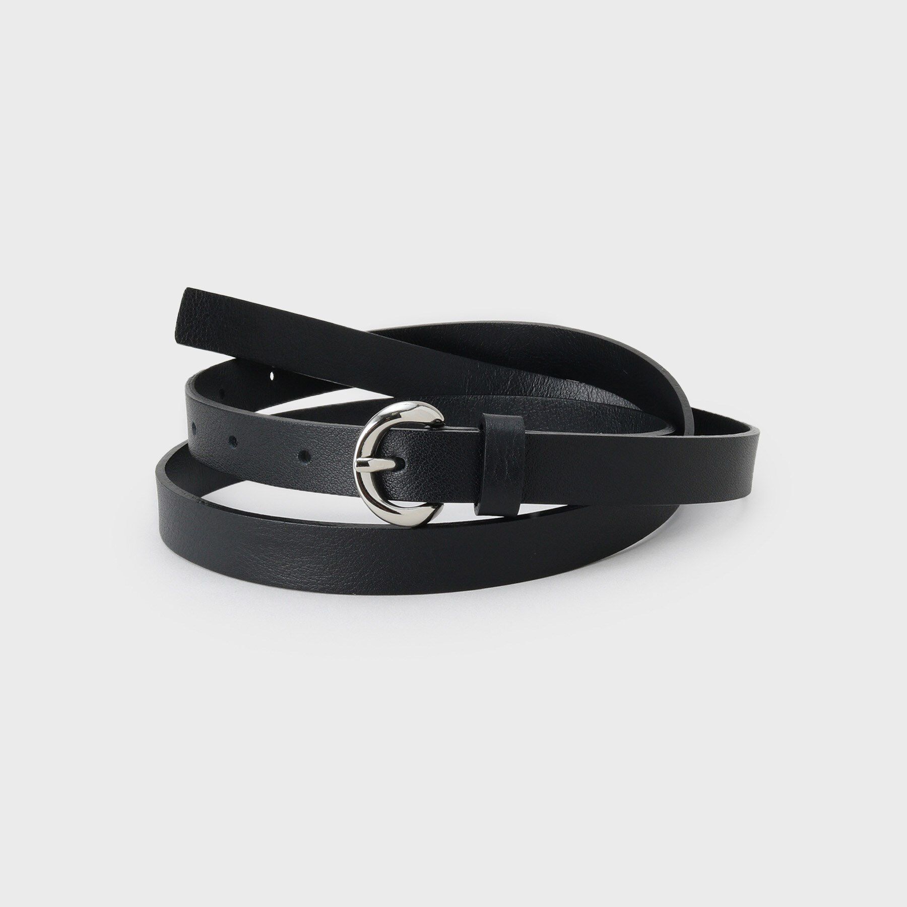 UNTITLED「【古畑星夏さん着用/本革 旬トレンド】ナローベルト」|ベルト|ブラック(619)