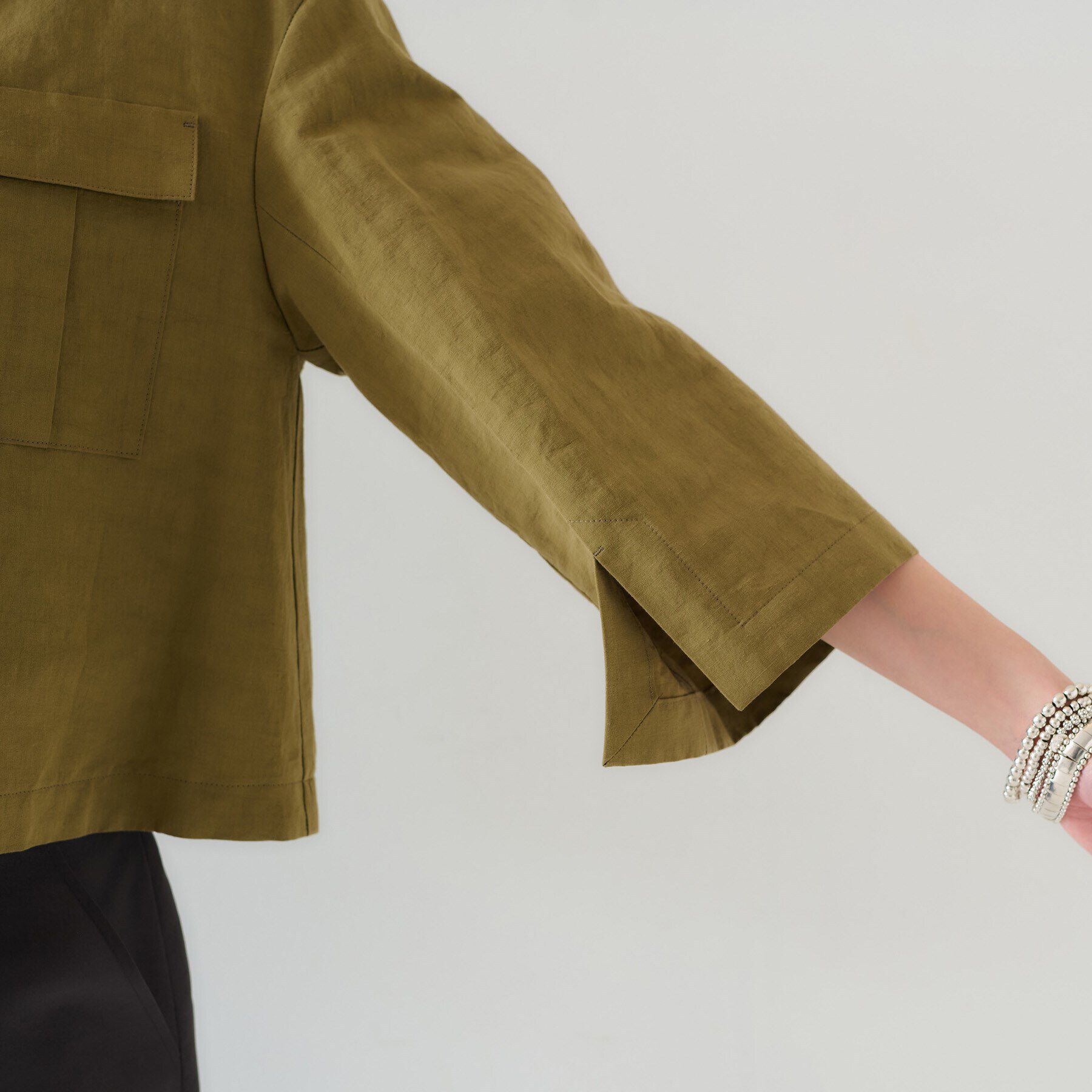 UNTITLED「【トレンド/七分袖】タイプライター ノーカラージャケット」|ノーカラージャケット|