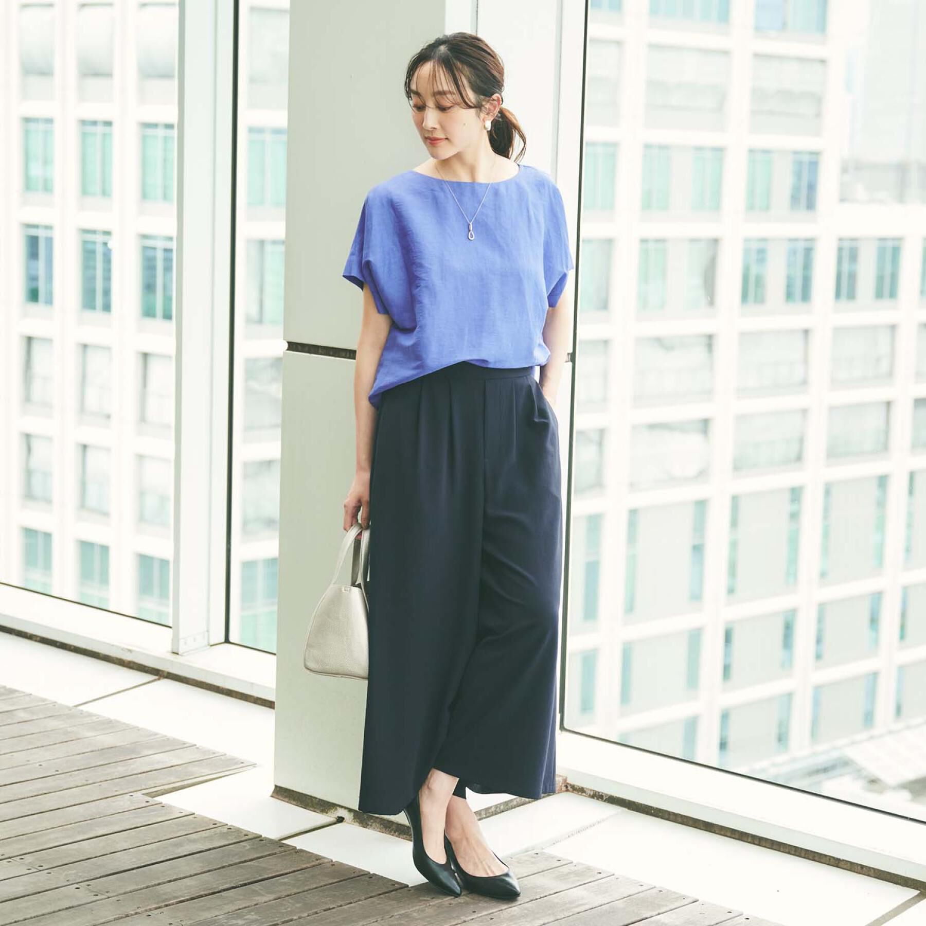 UNTITLED「【セットアップ可/接触冷感/イージーケア】リラクミスト タックワイドパンツ」|その他|