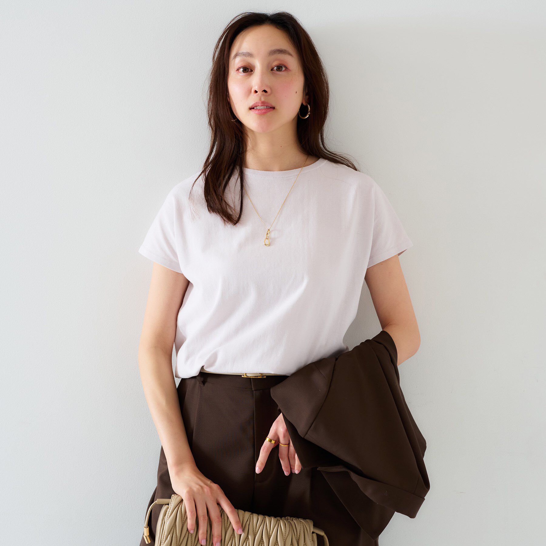 UNTITLED「【11色展開/コットン100/アンサンブル可能】 プルオーバーニット」|ニット・セーター|