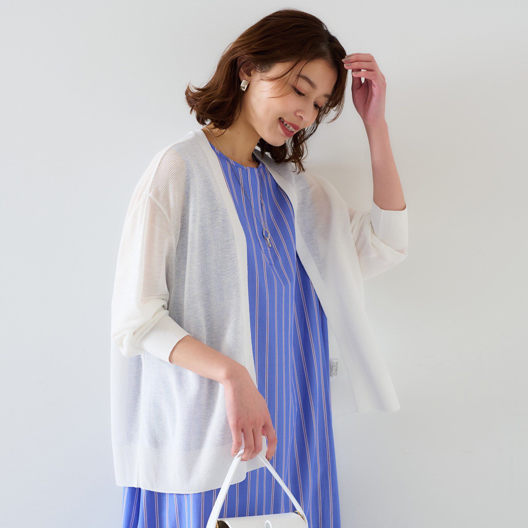 UNTITLED「【体型カバー/日除け】ドルマンスリーブ ガーターカーディガン」|カーディガン|