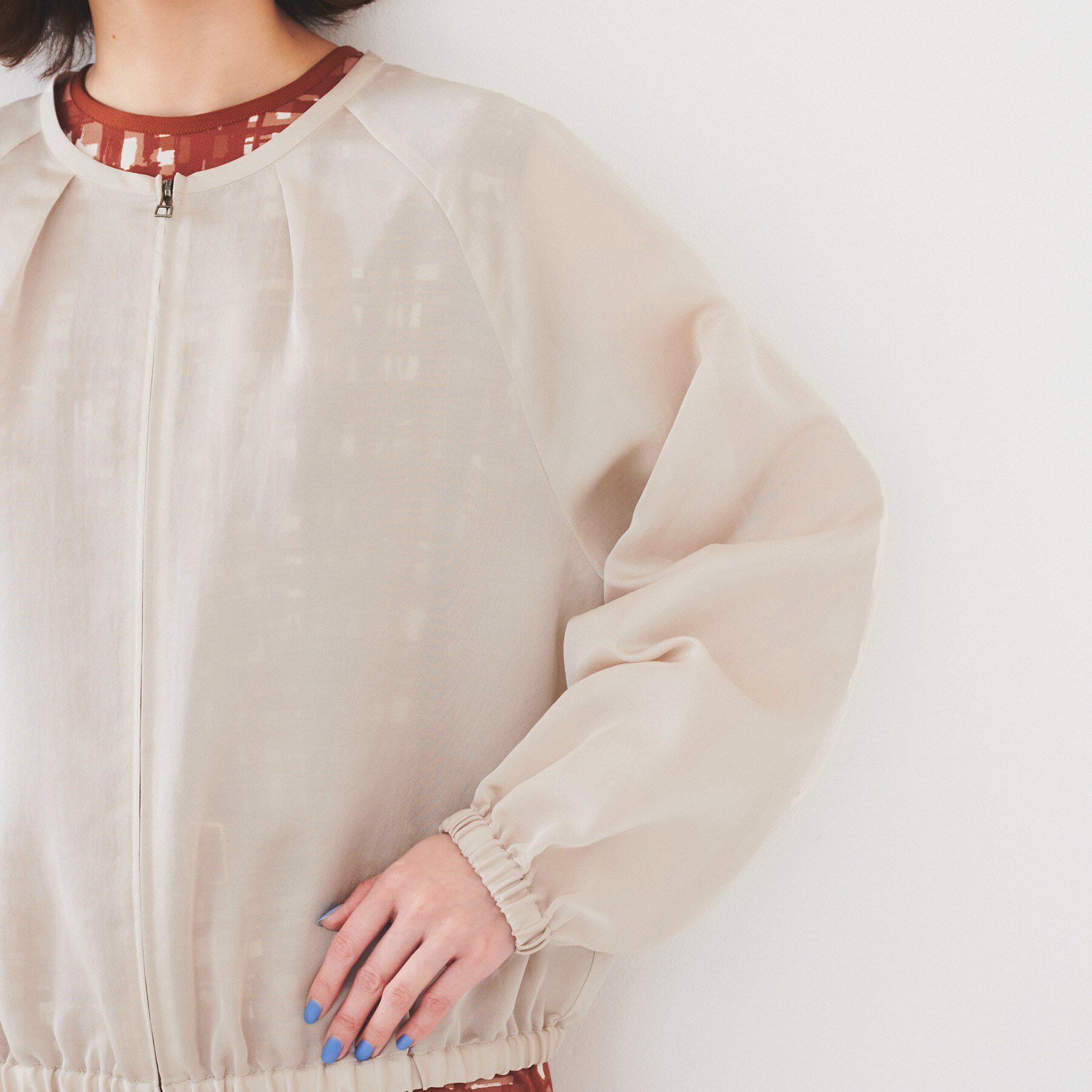 UNTITLED「【トレンド/洗える/軽い】シアーブルゾン」|ブルゾン・スタジャン|