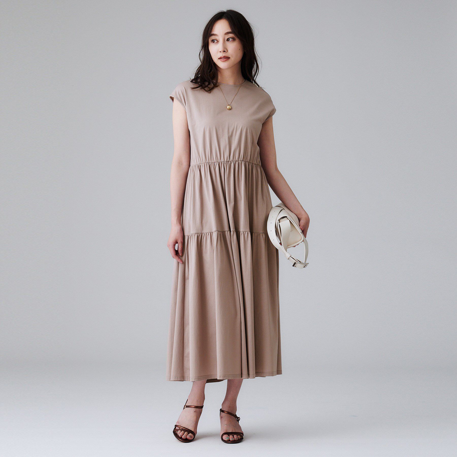 UNTITLED「【ティアード/洗える】コットンロングワンピース」|ワンピース|