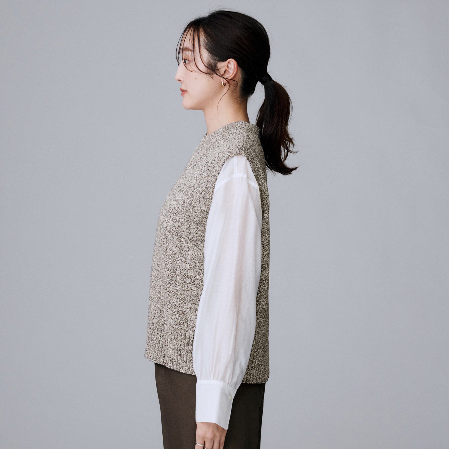 UNTITLED「【重ね着レイヤードに】杢調ニットベスト」|ベスト・ジレ|