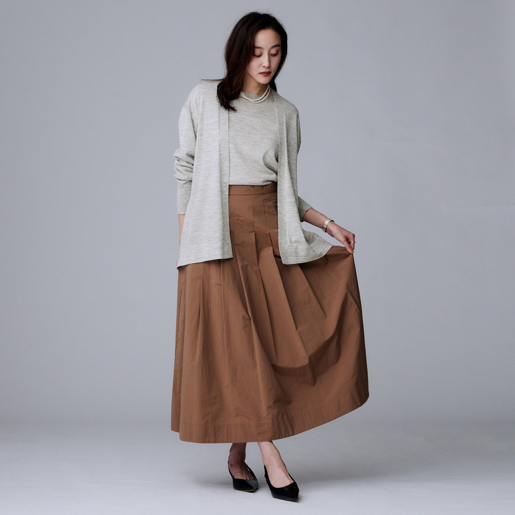 UNTITLED「【アンサンブル可/洗える】シルクウールカシミヤ ドルマンスリーブニット」|ニット・セーター|