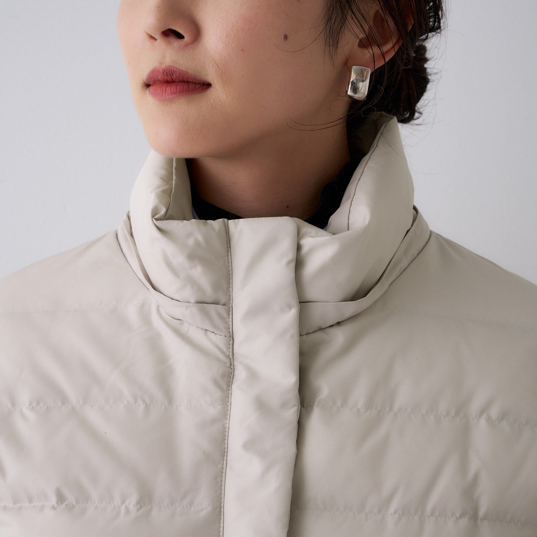 UNTITLED「【はっ水機能/フード取り外し可】ミディダウンコート」|ダウン|