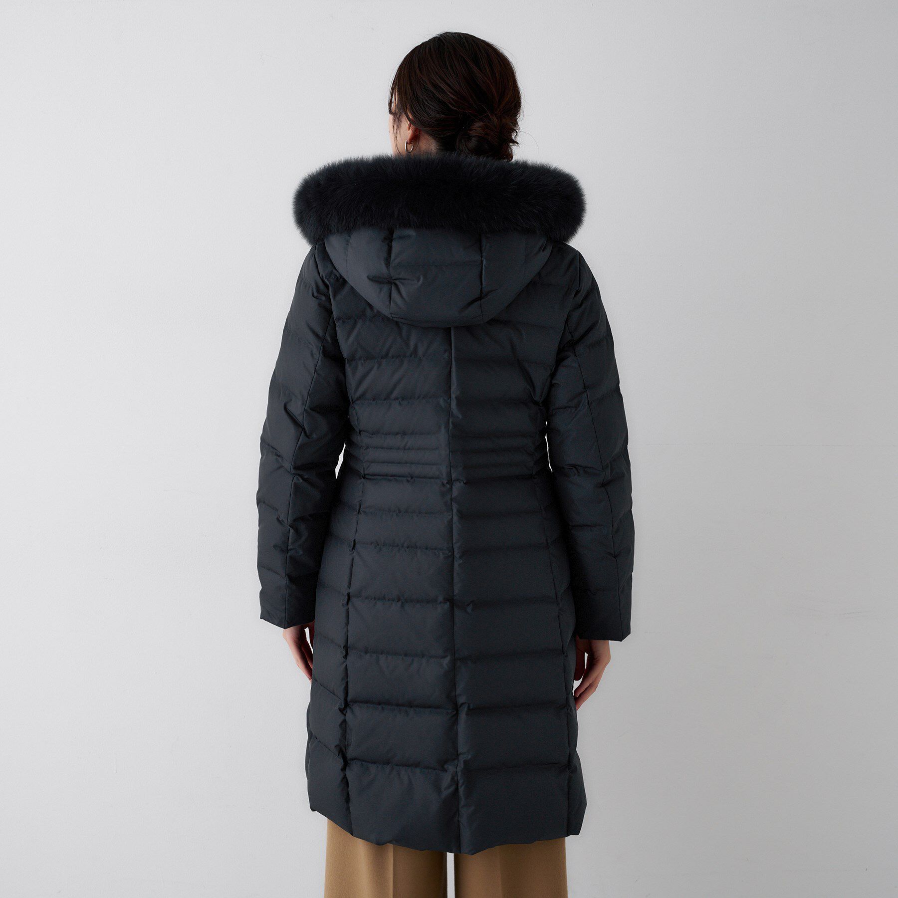 UNTITLED「【はっ水機能/フード取り外し可/防寒】ロングダウンコート」|ダウン|
