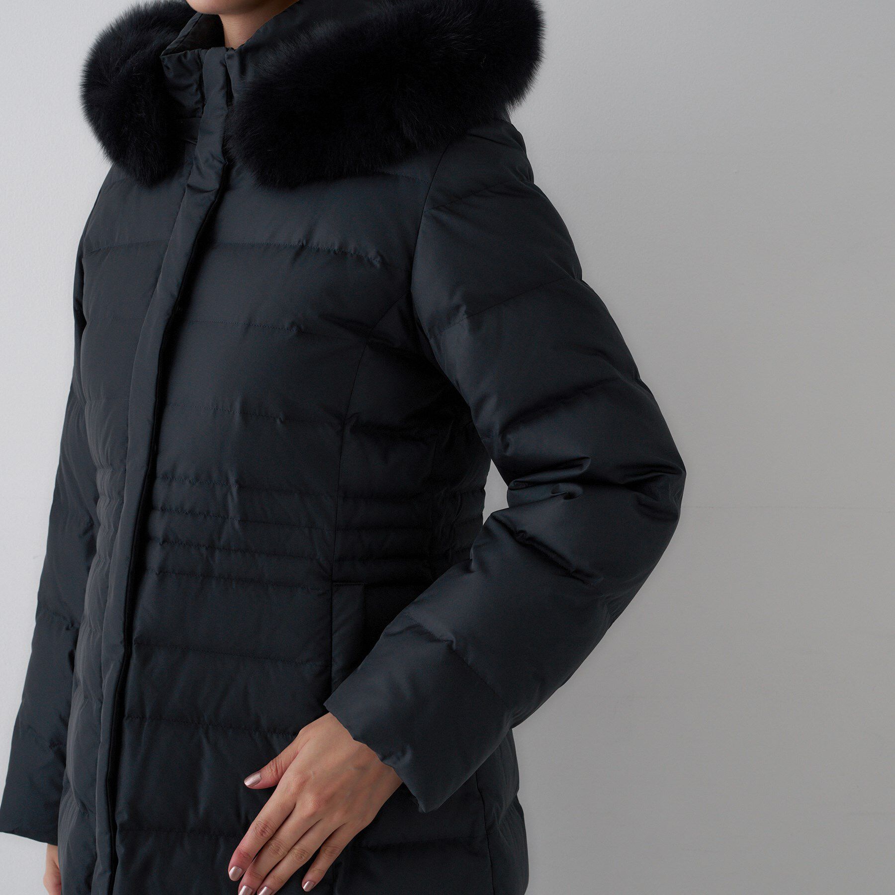 UNTITLED「【はっ水機能/フード取り外し可/防寒】ロングダウンコート」|ダウン|