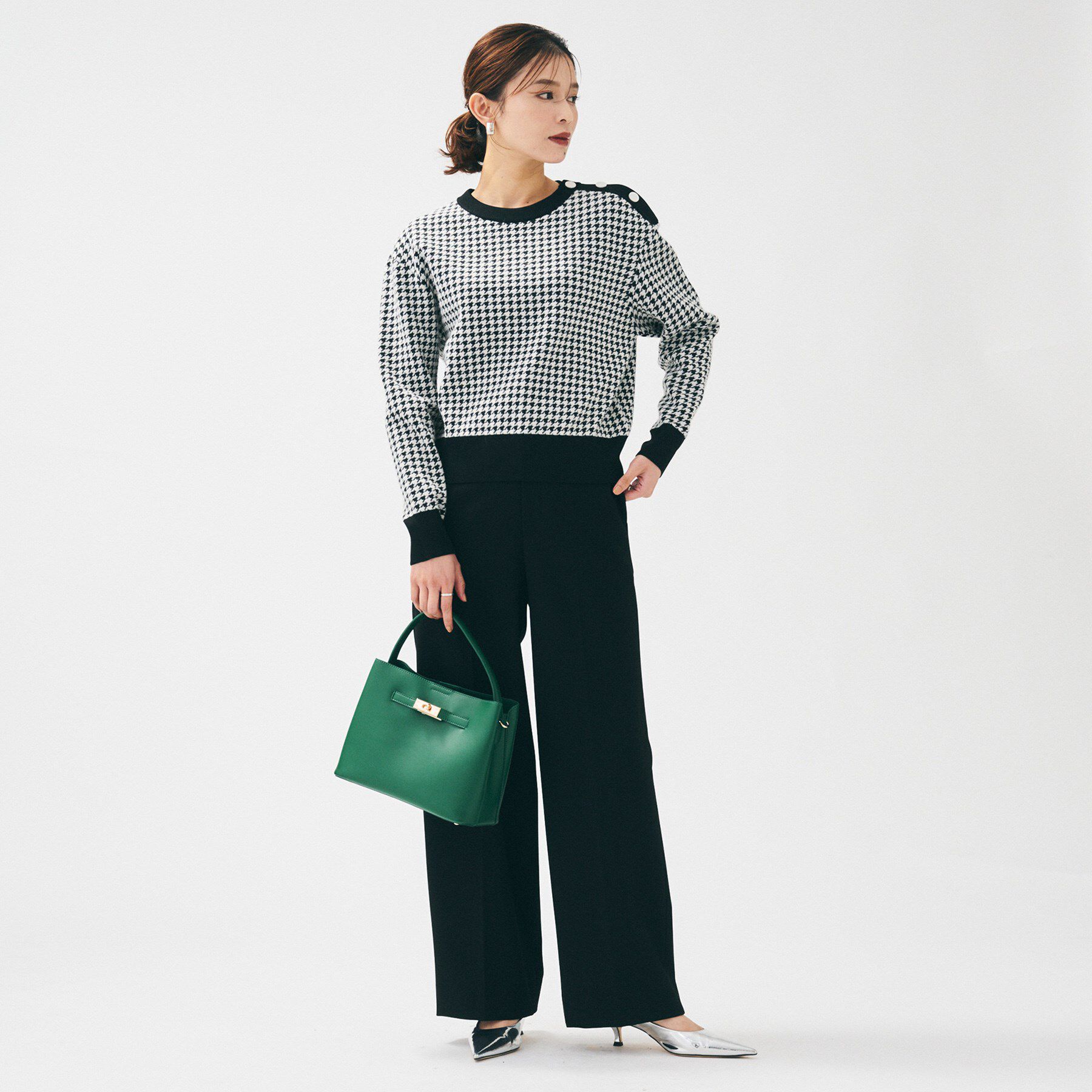 UNTITLED「【洗える/コンパクト丈】チドリジャカード プルオーバー」|ニット・セーター|