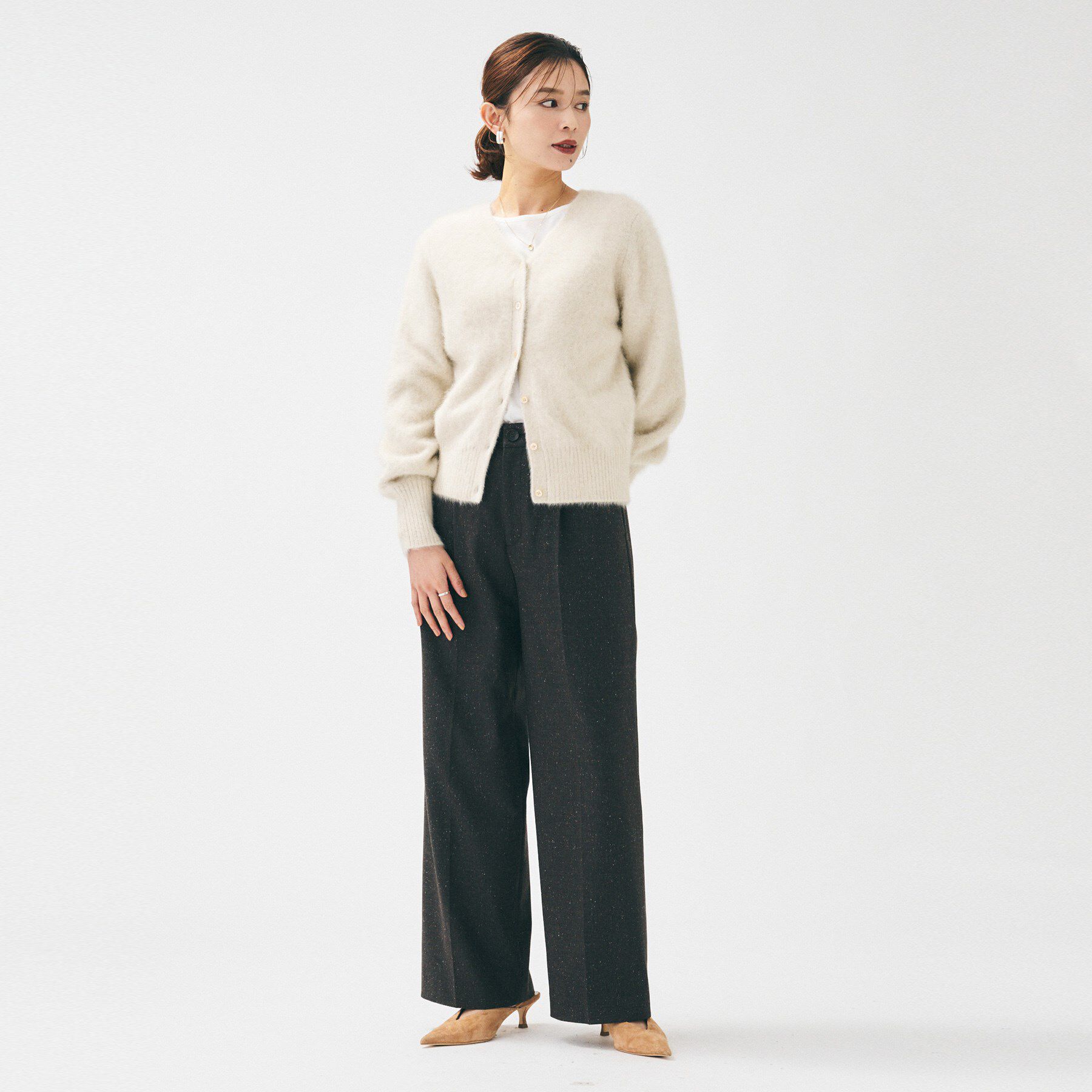 UNTITLED「【ふわふわニット/前後2WAY】フォックスカシミヤカーディガン」|カーディガン|