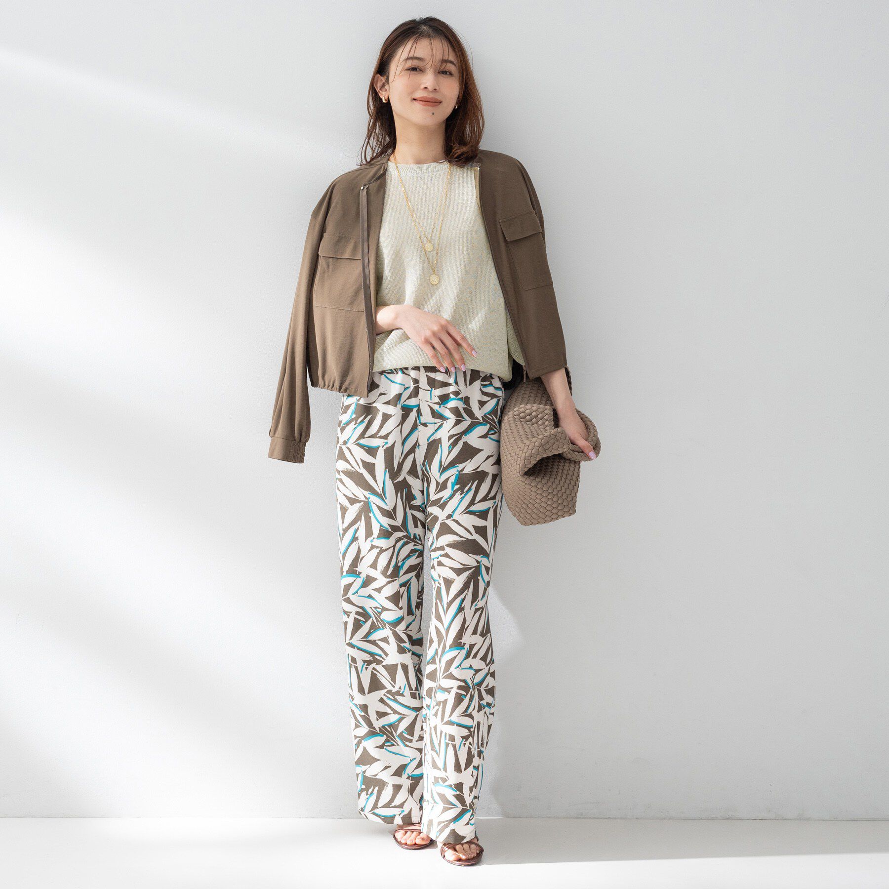 UNTITLED「【洗える/ゆったり/程よい透け感】クルーネックドライニット」|ニット・セーター|