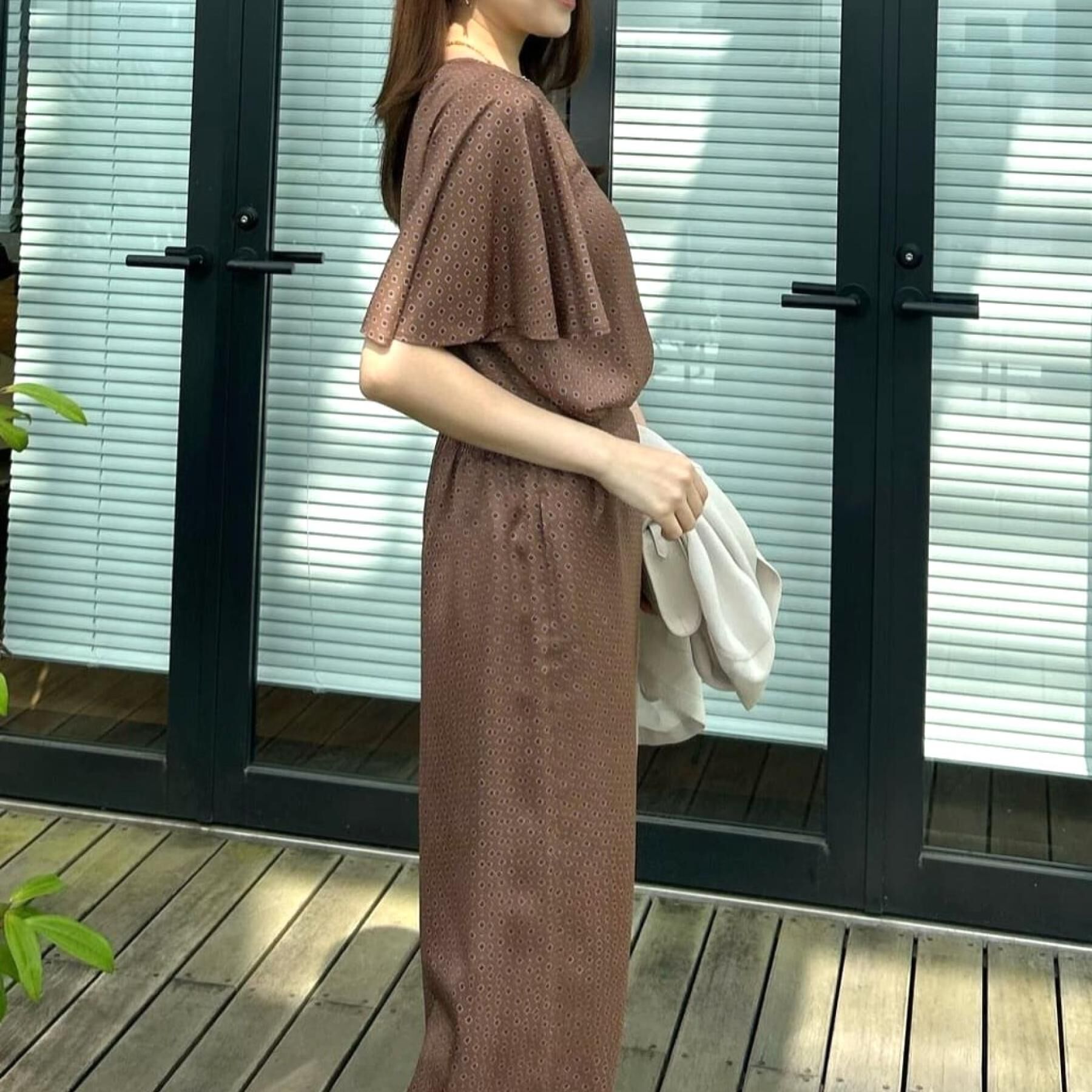 COUP DE CHANCE「【手洗い可／日本製】小紋柄フレアスリーブブラウス」|シャツ・ブラウス|