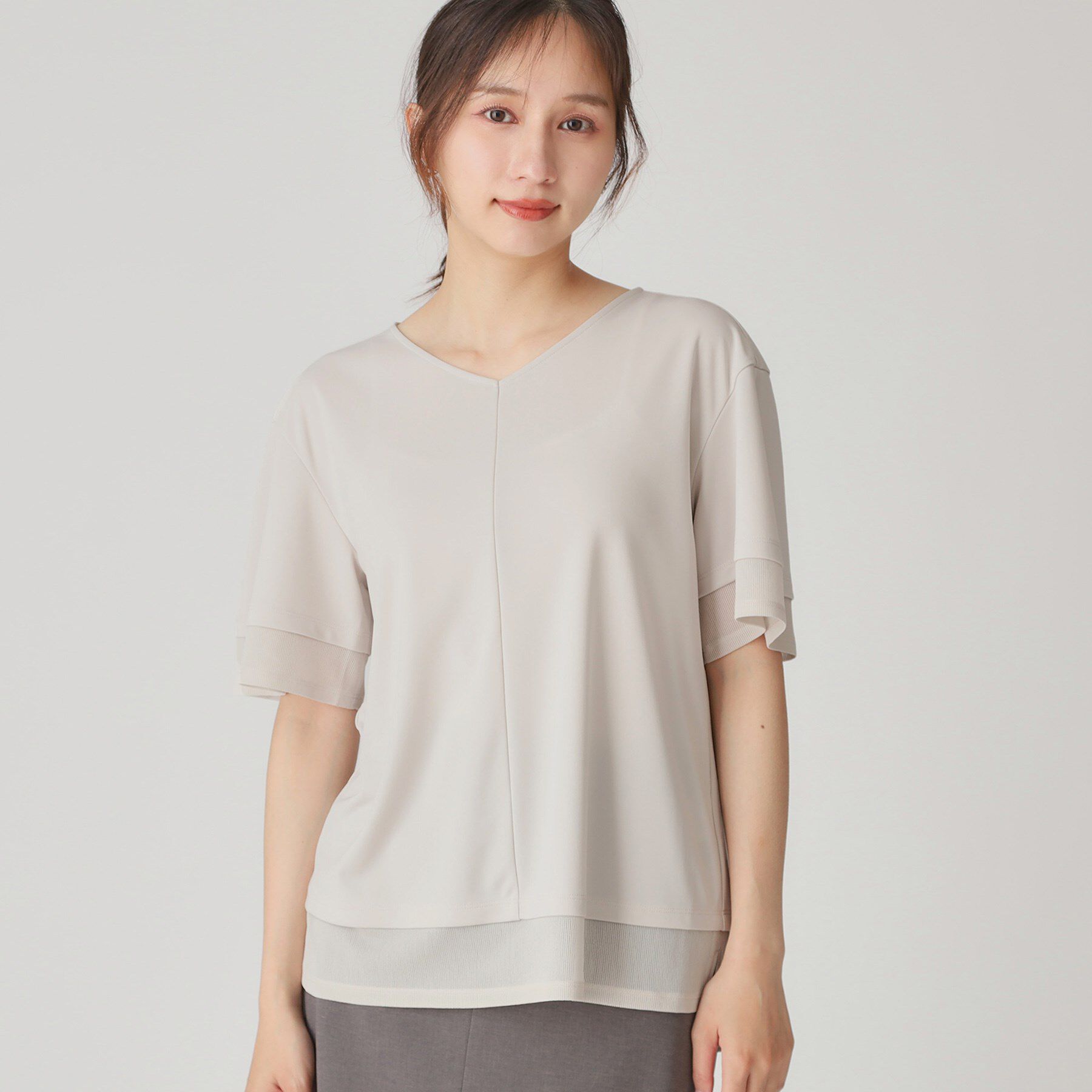 COUP DE CHANCE「【手洗い可】リラクシージャージトップス」|Tシャツ・カットソー|